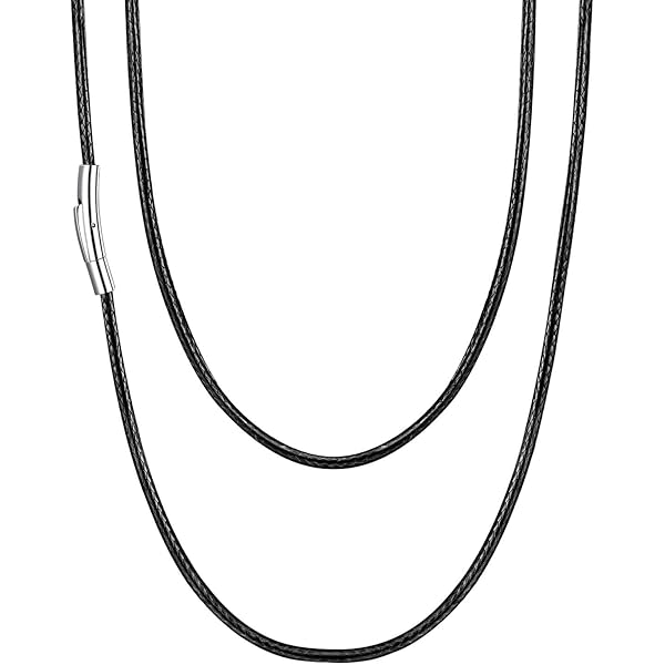 Collana Uomo PROSTEEL In Pelle Nera 2mm - Chiusura Acciaio Inox, Lunghezze Multiple - Foto 14