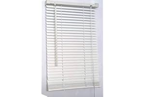 FUNKY GADGETS Grey Embossed Pattern PVC Window Venetian Blind Blinds Easy Fit Curtains Trimmable Fittings Windows Treatment Shutters Twist Open Close (White Embossed Pattern, 105 x 150 cm)