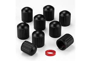GENERAL IMPORT COMPANY Pack de 6 Tapones para Rueda de Coche + 2 de Regalo | Tapón Universal para Válvula de Neumático, Moto, Bicicleta o Patinete | Anillo Sellador Antifugas para Protección Total