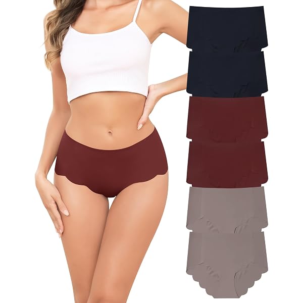 Culottes Femme Coton Avec Dentelle - Lot De 6, Confortables Et Respirantes