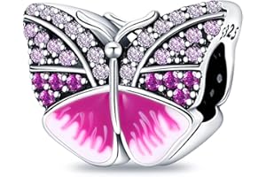 LNQOBU Ciondolo in Argento Sterling 925 Charm Bead con Bracciale e Collane Europei da Donna,Perline Intarsio con 5A Zircone per Donna Perline