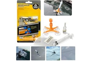 Manelord Kit de Réparation Pare-Brise Voiture pour Les Puces et Les Fissures de Voiture par Exemple Les Yeux de Taureau, étoiles, Demi-Lune, Longue Fissure, Janue