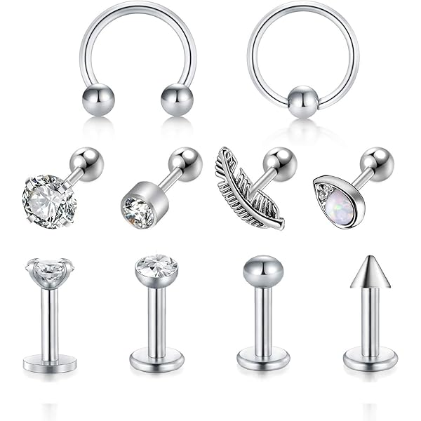 1 Pz Acciaio Al Tanio Arcobaleno Zircone Stella Orecchino A Bottone Per Le Donne Cristallo Ve Tragus Cartilagine Piercing Bellissimi Gioielli Estivi - Foto 10