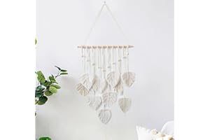 HNLMZ Arazzo da Parete in Macramè,Arazzi Tessuti a Mano in Stile Boemo,Arazzo Fatto a Mano Decorazione da Parete Per Soggiorno, Camera da Letto, Matrimonio, Decorazione Natalizia (Beige)