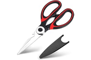 WELLEHOMI Latest Sharp Kitchen Scissors Heavy Duty Multifunction Purpose Utility Cooking Scissors for Chicken Meat Fish Poultry Vegetables Nuts Household Necessity