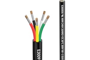 Matugajp 16awg 5×1.3mm² Electrical wire 5 Conductor Extension Cable 16.4ft/5Meters UL2464 DC 5V/12V/24V/300V 16 Gauge oxygen free Stranded Tinned Copper wire