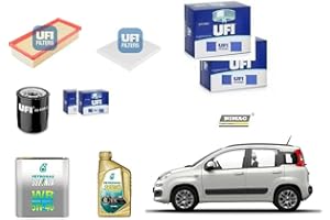 HIMAG Kit Filtri Tagliando compatibile con Panda 169 1.1 1.2 40 44 51 Kw + 3 Litri Selenia Petronas 5W40