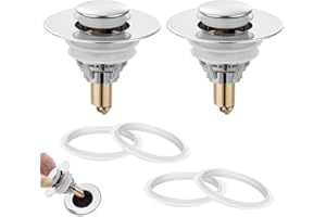 Fengyang® 2 Pezzi Tappo di Scarico, Tappo per Lavandino Bagno, Tappi Lavandino Bagno, Tappo Vasca da Bagno Universale, Piletta Lavabo Bagno, Tappo Lavandino con Filtro Anti Clogging