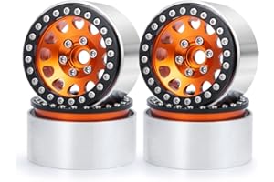 ZuoLan 4 pezzi in lega di alluminio 1,9 RC, cerchione per 1/10th RC Crawler Car Axial SCX10 TRX4 D90 (arancione)