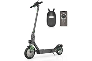 ISCOOTER isinwheel Trottinette Électrique Adultes, Trottinette Électrique 5OOW avec Pneus Solides en Nid d'abeille de 10'', 25 km/h, Autonomie de 35 km, Double Suspension, Double Système de Freinage et APP