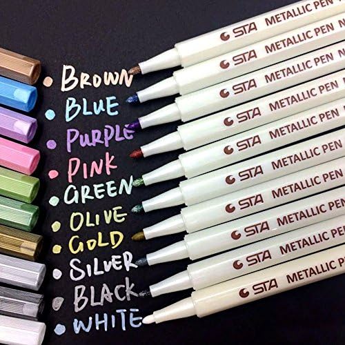 FlowerKui Marker Pens Set of 10 Vibrant Color Art Paint Marker for Crafts Photo Scrapbook Album