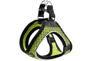 HUNTER HILO COMFORT Geschirr für kleine Hunde mit Netzmaterial und reflektierenden Elementen, limette, S