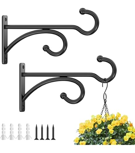 thumbnail: 2 Stuks Zware Metalen Ophangbeugels – Smeedijzeren Wandhaken Voor Planten, Lantaarns En Vogelvoeders