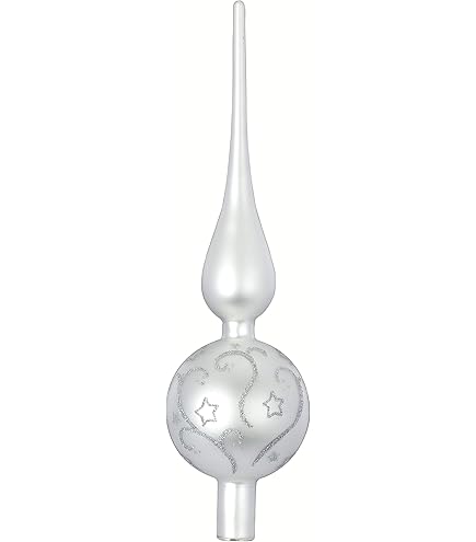 COM-FOUR® kerstboomtopmat - Kerstboomtop gemaakt van echt glas voor Kerstmis - Kerstboomtop, 28 cm