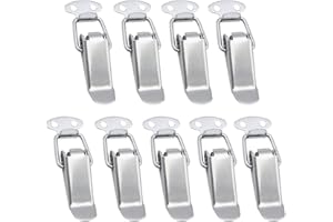 NewZC Spring Hasp Box Hasp 9PCS Stainless Steel Spring Loaded Toggle Latch Latch Lock Toolkit Lock Catch Hardware Accessories Toggle Clamp for Case Box Toolbox Drawer Cabinet - no Lock Ring