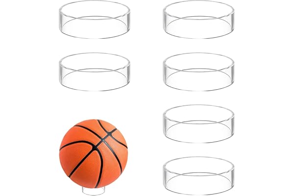 Akrylbollhållare, 6 stycken bollstativ i plast, rund ring bollstativ, bollhållare för basket, volleyboll och fotboll