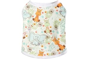 FUNAT Canotta Estiva per Cani, Gilet A Camicia Sottile con Stampa Estiva per Gatto, Maglietta Estiva per Cani, Gilet Estivo Simpatico Cartone Animato per Gatti E Cani