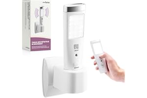 Fishtec - Lampe torche LED rechargeable avec détecteur de mouvement - 15 LED ultra puissantes - 2 modes d'éclairage - Capteur 2-3 m - Autonomie 5 h - Recharge sur socle - Sécurité maison