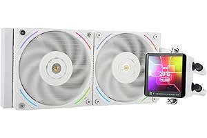 Thermalright Frozen Vision 240 White Liquid CPU Water Cooler with 120mm PWM Fan,2.88-inch square image IPS LCD Display,Computer Water Cooling for AM4/AM5,Intel lga1851/1700/115X/1200/2011