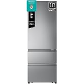 Hisense RT641N4AIE &ndash; Combi No Frost Stainless Steel French Door, Efficient Class E, Capacity 493 L with 200 cm High, Super Fr