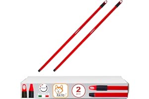 AKITAInk Manico Professionale Universale - 2 PZ - 2 Manici per scopa - in Metallo Plastificato - 130 cm, Extra-Robusto, Made in Italy