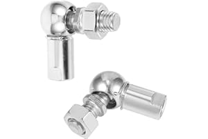 Flaconi 2PCS Winkel-Kugelgelenk Auto,Kugelgelenk-Kit Für Winkelgestänge,L-förmiges Kugelgelenk, Selbstschmierende Kugelgelenkverschraubung Kohlenstoffstah,Für Automobile,Rasenmäher,Traktoren (M8x1.25)