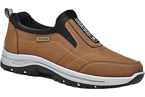 AOCASE Chaussures Pieds Larges Baskets à Enfiler pour Homme en Cuir Suédé Chaussures de Course de Tennis Confortables et Respirantes Légères pour Fitness
