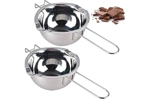 Tianher Beurre Melting Pot, 2 Pièces Melting Pot en Acier Inoxydable 400ml Bol Bain Marie à Fondre pour Casserole Faire Fondre du Beurre Chocolat Sucre Fromage Crème de Cuisine La Chauffage du Lait.