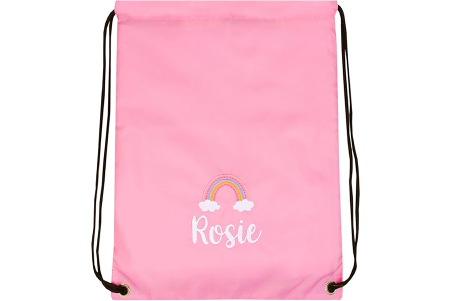 TeddyTs Personalised Rainbow School Sports PE Drawstring Swimming Bag
