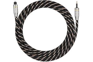 ZERONE Cyfrowy optyczny kabel audio do Toslink, światłowodowy kina domowego Toslink na mini wtyczkę 3,5 mm, kabel optyczny z metalowymi złączami i osłoną PCW odciążającą, 1,5 m