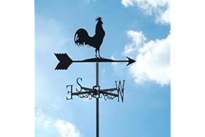ZNEL Segnavento in Metallo per Polli, Banderuola Gallo Animale con Montaggio sul Tetto, Decorazioni Galletto per Gazebo da Giardino Cortile della Fattoria All'aperto,Rooster