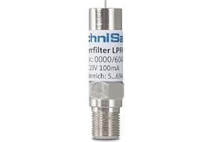 TechniSat låsfilter – filter för att skydda mot -störningar i DVB-T2 (LPF694, DC-genomflöde, vattentät, inomhus och utomhus, F-uttag/F-kontakt)