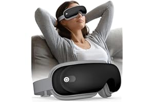 ALONGSTAR Eye Massager with Heating & Bluetooth Music, Head Massager for Sleeping, Relieve Strain Dry Eyes, Face Massager, Smart Sleep Eye Mask, Relax, Reduce Stress, Birthday Gifts for Women Men