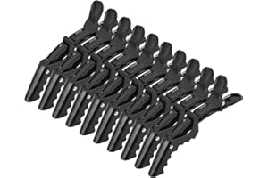 YTBYT 10 Stück Haarspangen für Friseur Abteilklammern Krokodil HaarKlammern Professionelle Styling Spange (Schwarz)