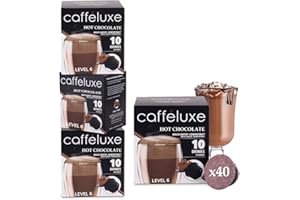 CaffeLuxe Cialde Premium Cioccolata Calda Per Servire Singolo - Cialde Compatibili Dolce Gusto (40 Cialde, 40 Porzioni)
