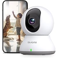 blurams Telecamera Wi-Fi Interno,2K Videocamera Sorveglianza,Rotazione a 360°,Visione Notturna, Tracciamento del Movimento,Au