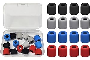 MAXQUU 16 tappi auricolari in memory foam, con 1 scatola di immagazzinaggio, tappi di ricambio per auricolari, copriauricolari con cancellazione del rumore, auricolari in-ear