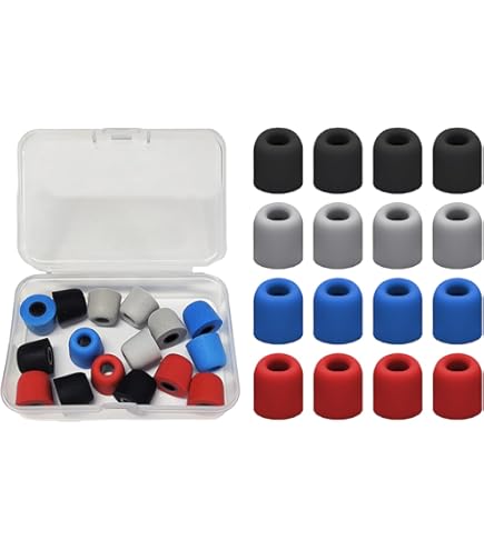 Cuscinetti Per Auricolari In Memory Foam - Isolamento Acustico Premium, Confezione Da 20 Pezzi, Nero (Taglia M) - Foto 11