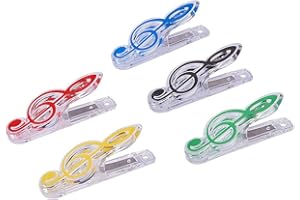 WANDIC Kunststoff Notenständer Blatt Buchseite Clip Halter Hohe Noten Acht Noten Noten Kleine Samen Transparent Clip 5 Stück