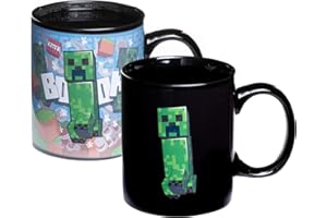 PALADONE Taza Creeper que Cambia con Calor Minecraft - Taza Oficial que Cambia con Bebidas Calientes, 295 ml