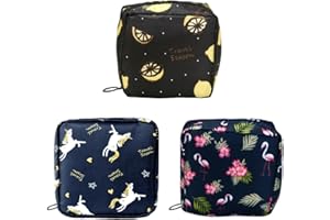 YSJCHEBS Confezione Da 3 Borse Porta Assorbenti, Borsa Stampata, Portaoggetti Pratico Portamonete, Multifunzionale Per Ragazze