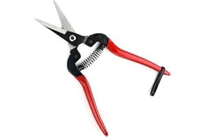 FLORA GUARD Pruning Shears, Micro-Tip Pruning Snip Straight Garden Scissors Florist Scissor with Carbon Steel Blades for Arranging Flowers, Trimming Plants
