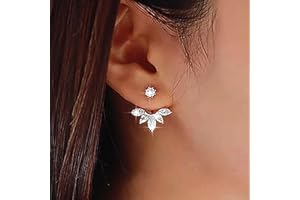 Atentuyi Boucles D'oreilles Cz Feuille D'or Boucles D'oreilles Strass Boucles D'oreilles Clou Zircone Boucles D'oreilles Cristal Boucles D'oreilles Grimpantes Bijoux Pour Femmes Et Adolescentes