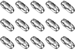 NAZEAUF 15pcs Roller Blind Chain Connector Clips - 4.5mm Replacement Blind Pull Cord Connector - Beaded Pull Chain Extension Matching Connectors Blind Cord Connector for Blinds,Stainless Steel