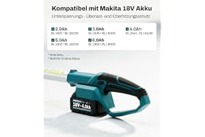 KIESBOHR CSL401 polig häcktrimmer för Makita 18 V batteri | Trådlös teleskopdesign når 2,62 m. 41 cm dubbelverkande blad. Huv