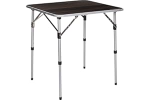 ‎BERGER BERGER Livenza Dunkel Campingtisch - Klapptisch Höhenverstellbar Alu Campingtisch Klappbar Camping Tisch Gartentisch Klappbar - Falttisch Esstisch Balkon Klapptisch Garten Terrasse (65x65cm)