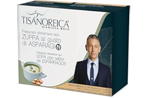 Gianluca Mech | Tisanoreica Zuppa Proteica al Gusto di Asparagi, Gluten Free e Vegan, Confezione da 136gr