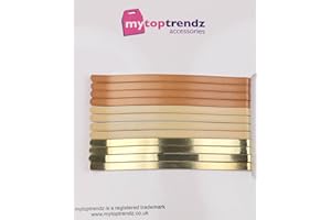 Mytoptrendz® 12 Pcs Plain Large Long Wide Bobby Pins Flat Curve Shape Stronger Grip for Women Girls Thick Hair Styling Accessories (Gold Blonde mix-80mm)