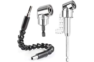 ZFYQ Angolo Punta da Trapano, Set di Punte di Prolunga per Cacciavite con Esagonale Gambo 1/4 di Pollice Regolabile Cacciavite Socket Holder Adattatore e Prolunga Flessibile Avvitatore, 3 Pezzi