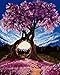 Produktbild WATAKA DIY Malen Nach Zahlen für Erwachsene und Kinder Vorgedruckt Leinwand-Ölgemälde Kits Mit Holzrahmen für Home Haus Dekor mit MEHRWEGVerpackung - Purpurroter Baum 16 x 20 Inch